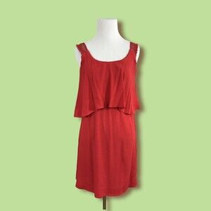 Maeve Dress 0‎ Anthropologie Two Tiered Sheath Lace Strap Flowy